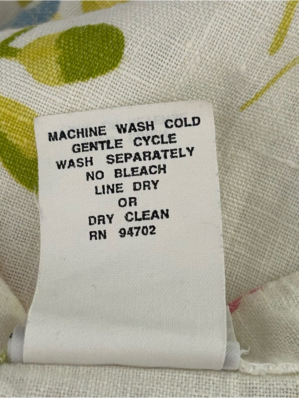 Marc Ware Linen Dress Womens Large Floral Cottage Shift Pullover Beach Resort - Picture 10 of 14